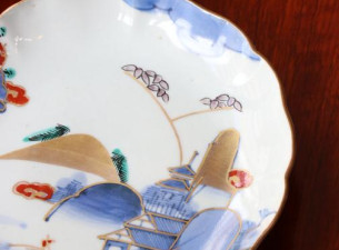 伊万里焼色絵山水図七寸皿が入荷しました❣️御徒町駅から徒歩7分